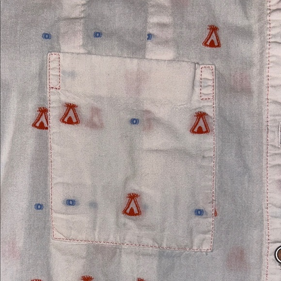 Maeve x Anthropologie Camping Button Up Cotton Shirt with Tent Design - Picture 5 of 5